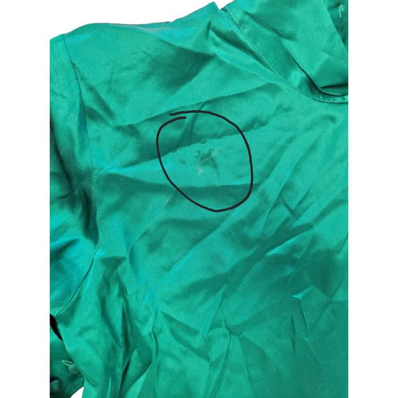 Talbots Vintage Petite Silk Satin Turtleneck Luxe Button Back Long Sleeve Blouse - Picture 14 of 15